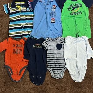 Carter's Colorful Bodysuit Collection - Blue, Green, Orange, Navy, White